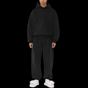 Sudadera con capucha recortada con hombros caídos de algodón para hombre, ropa de calle, sudaderas con capucha para hombre, ropa de gran tamaño 2025 - Product Image 3