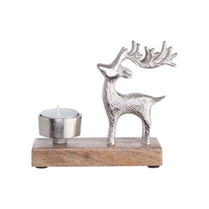 Bougeoir en métal renne et arbres en argent classique pour la décoration de la maison bougeoir en métal de haute qualité décor de noël - Product Image 6