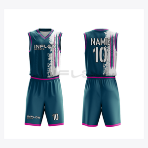 Últimos Diseños de Camisetas de Baloncesto Sublimadas Reversibles Personalizadas, Uniforme de Baloncesto Camuflado Económico - Product Image 4