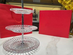Three Layer Crystal Pastry Tray European Design Dessert <b>Plate</b> Set for Home <b>Decor</b> for Dried Fruit Dinnerware - Product Image 4