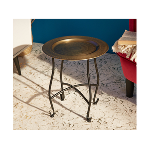 Table d'appoint en métal laiton gravée à la main Table décorative pour l'extérieur Table de jardin marocaine de luxe en métal - Product Image 1