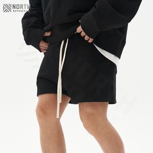 Shorts de sport décontractés d'été pour hommes en toile de polyester/coton doux, à séchage rapide, avec cordon de serrage, shorts de basket-ball - Product Image 2