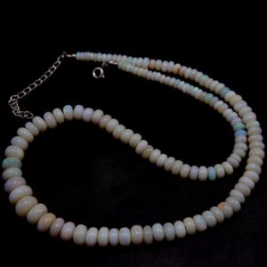 Cuentas de forma redonda lisa de ópalo australiano, collar de ópalo de fuego múltiple natural, 4X9MM aprox. 16 pulgadas de calidad superior - Product Image 4