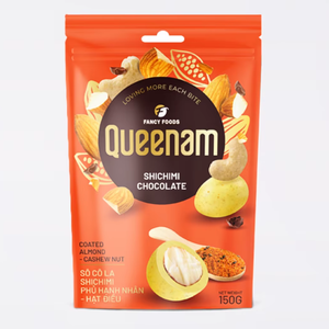 Fábrica Personalizar Gragea Chocolate OEM HALAL Shichimi Chocolate Recubierto de almendras Anacardos 150G Buen precio para minoristas - Product Image 1