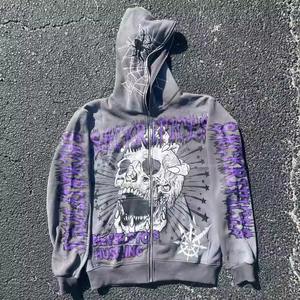 Personalizado Vintage Crop 100% algodón Heavyweight Zip up térmico desgastado bordado parche EE. UU. Tamaños ácido lavado sudaderas con capucha para hombres - Product Image 6