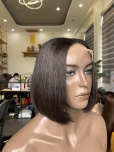 Transparent Lace Cut <b>Wig</b> Vietnamese 100% Virgin Remy <b>Human</b> Hair for Lace Transparent Extension Straight 180% Density - Product Image 1