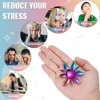 Penjualan laris mainan Promosi logam campuran seng desain kubus Fidget baru Spinner tangan logam pelangi Heptagonal