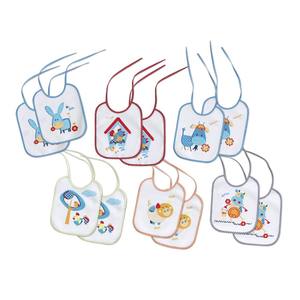 Lot de 2 bavoirs bébé en tissu éponge plastifié 20x25 cm en coton, pour les 0-12 mois, avec cintre - Product Image 1