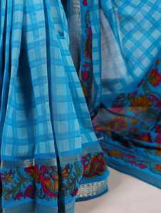 Elegante Venta Caliente Poliéster Viscosa Chanderi Saree Con Impreso Zari Tejido Trabajo Para Recepción Función Boda Fiesta Desgaste - Product Image 3