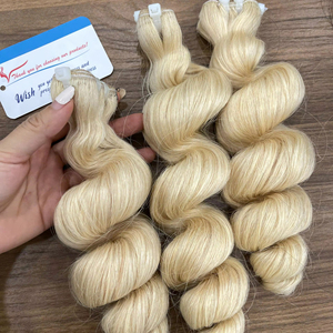 Mechones de Cabello Humano Rizado y Voluminoso Color Rubio – Cabello 100% Virgen – Rizos Suaves y Elásticos – Sin Enredos ni Caída - Product Image 1