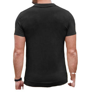 Chemises en coton élasthanne pour hommes, fourniture en usine, séchage rapide, respirantes, grande taille, couleur unie avec impression de logo personnalisé, tricoté - Product Image 4