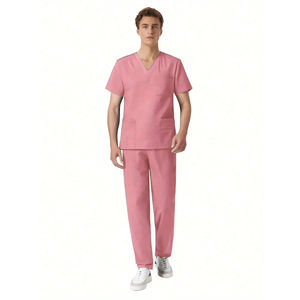 Vente en gros d'uniformes médicaux personnalisés World Scrubs pour femmes Mans Set Stretch Scrub Top Pants avec multi-poches Yoga - Product Image 5