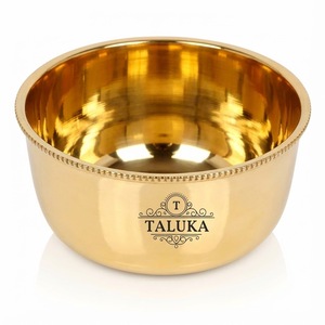 ชามทองเหลืองแท้แบบอินเดีย สำหรับเสิร์ฟ ใส่อาหาร มอบเป็นของขวัญ ขนาด 12 ออนซ์ ชามทองเหลืองโบราณ - Product Image 1