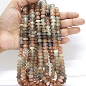 Perles Rondelles en Quartz Multicolore 7mm-8mm, Fils de 7/15 Pouces pour la Fabrication de Bijoux en Pierres Précieuses - Product Image 6
