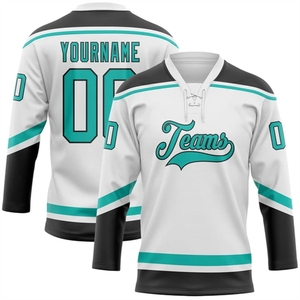 Maillots de hockey sur glace OEM personnalisés 100% en maille de polyester avec impression par sublimation professionnelle vêtements de hockey sur glace professionnels - Product Image 1