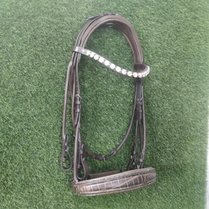 Meilleure qualité équine Bling anglais cuir cheval bride cristal front bande selle cheval équitation harnais grossiste - Product Image 2