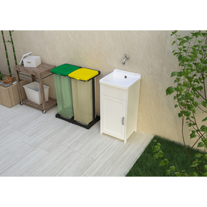 Lavabo a Colonna Mongardi Bianco 40L, Vasca Rettangolare, Finitura Verniciata, Resistente agli Acidi, Facile da Pulire, Uso Interno/Esterno - Product Image 4