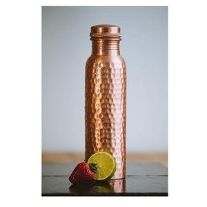 Vintage copper water <b>bottle</b> with leakproof closure handcrafted touch and Ayurvedic design for health and <b>travel</b> - Product Image 3