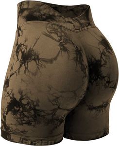 Pantalones cortos para correr de Yoga transpirables de cintura alta para mujer, cierre elástico estampado, ropa deportiva de verano de talla grande para mujer - Product Image 1