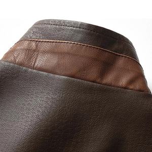 Servicio OEM, Chaqueta de Invierno de Cuero para Hombre al por Mayor, Cuello Alto, Logotipo Frontal, Resistente al Viento, Transpirable, Ecológica, de Alta Calidad, Privada - Product Image 4