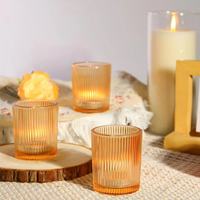 Nouveauté : Porte-bougies en verre transparent pour bougies chauffe-plat, idéal pour centre de table, décoration intérieure et fournitures de fête