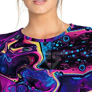 Ropa lisa de gran tamaño de algodón sublimado con estampado de camisa Woment en blanco personalizada - Product Image 5