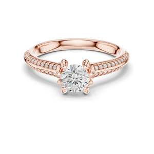 Anillo de Diamante de Laboratorio Redondo Brillante de 0.802 CT para Mujer, Claridad VVS-VS EF, Oro de 18K, 14K, 10K y Plata 925, Moissanita - Product Image 2