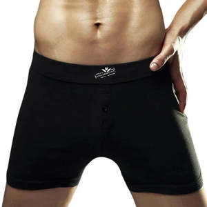 Calzoncillos bóxer para hombre Adam Knit de tiro medio, 100% algodón con elastano, transpirables, de buena calidad, talla grande XXL con logo en la cintura - Product Image 1