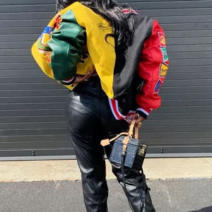 Collège vert Patch détail Sublimation méchants seulement patchs enfant en bas âge bras longs hommes manches Bomber ensemble Varsity veste - Product Image 6