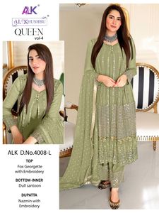 Nouveau 2023 Designer Belle Faux Georgette Broderie Travail Salwar Kameez Avec Dupatta Femmes Mode Exportateur pakistanais salwar - Product Image 4