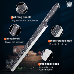 Couteau à brisket incurvé en gros, fait à la main, forgé, écologique, lavable au lave-vaisselle, design personnalisé, durable, hachoir à viande moderne - Product Image 3