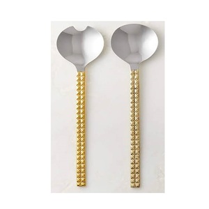 ชุดเครื่องใช้บนโต๊ะอาหารชุบด้วยนิกเกิลสำหรับโรงแรมชุดเครื่องใช้บนโต๊ะอาหารพร้อมช้อนส้อมและสลัดทองเหลืองทันสมัยสำหรับร้านอาหาร - Product Image 5