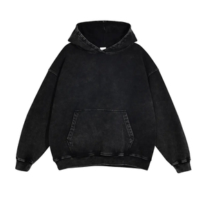 เสื้อมีฮู้ดซักกรดลายกราฟิกของผู้ชายตัวครอปฤดูหนาวน้ำหนัก400-600แกรมสำหรับพิมพ์พัฟออกแบบได้ตามต้องการ - Product Image 3