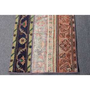 Alfombra de lana de retazos azul verde tradicional 1,9X6,7 pies turco área grande rectángulo pasillo para habitación de látex adolescente cabecera - Product Image 4