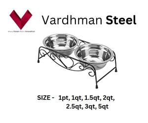 Énorme demande vente en acier inoxydable Double dîner bol pour animaux de compagnie bols d'alimentation de voyage avec support en fil pour chiens chats et oiseaux - Product Image 4