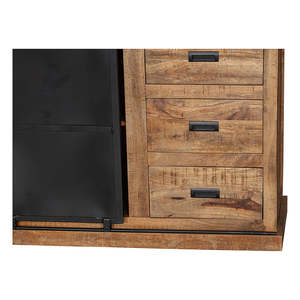 Mangohouten Milan Commode 240 cm Construction en bois massif et fer pour salon ou chambre à coucher - Product Image 2