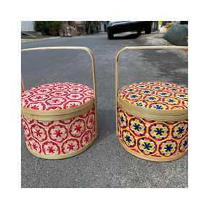 Panier cadeau en bambou coloré Prix de gros offert - Product Image 1