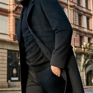 Manteau long pour homme, mode classique, vêtement d'extérieur sur mesure, manteau long décontracté, moderne, manteau d'extérieur pour homme, manteau long - Product Image 3
