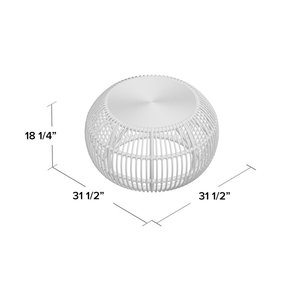 Mesa de centro Curry Rattan Drum Classic Vintage Scandi-Style para el hogar, oficina y sala de estar, granja y diseño tradicional - Product Image 4