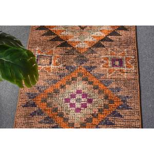 Kilim พรมขนสัตว์ถักลายเรียบสีน้ำตาลส้ม2 x 11.5ft, พรมในห้องนั่งเล่นสไตล์ตุรกีการเย็บปะติดปะต่อกันรูปแบบกองกำมะหยี่ลาเท็กซ์สำหรับใช้ในห้องโถง - Product Image 5
