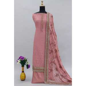 NOUVEAU 3 PCS ROBES SEMI COUSTÉES POUR FEMME SOIRÉE Tissus Détails TOP Heavy Fox Georgette Sleeves Heavy Fox Georgette - Product Image 1