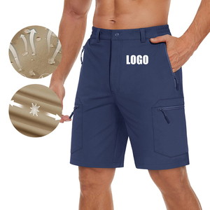 customized Zipper Pockets Summer Quick Dry Shorts Men's Elastic Waistband Outdoor Hiking Short <b>Cargo</b> Trousers - Product Image 1