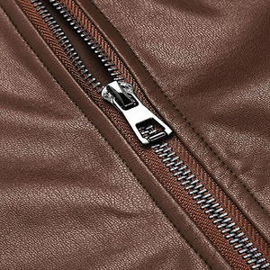 แจ็คเก็ตหนังแท้สำหรับผู้ชายไซส์ใหญ่สั่งตัดพิเศษสำหรับฤดูหนาว ปิดด้วยซิป ป้องกันแบคทีเรีย ซักได้ ดีไซน์ล่าสุด สำหรับขี่มอเตอร์ไซค์ - Product Image 5