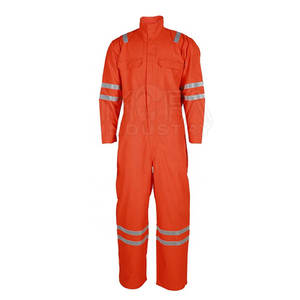 Cómodo, duradero, poliéster, algodón, uniforme para trabajadores de la construcción, rayas reflectantes transpirables, mono de trabajo para largas horas - Product Image 2