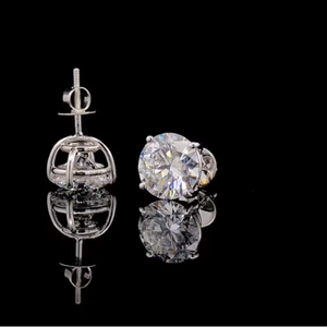 Pendientes de Diamantes Cultivados en Laboratorio con Certificación IGI de 4.00 CTW, Oro Sólido de 14K, Corte Redondo, Joyería Fina - Product Image 1