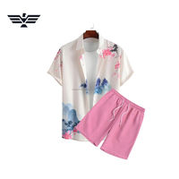 Ensemble chemise et short hawaïens d'été pour hommes – tenue de plage décontractée à imprimé personnalisé, 2 pièces