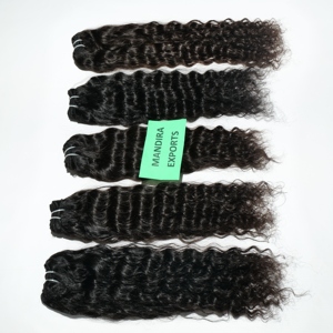 Pas cher bouclé couleur naturelle remy 100% non transformé cuticule aligné faisceaux vague profonde en gros temple vietnamien cheveux humains - Product Image 2