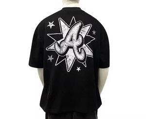 T-shirt surdimensionné pour hommes fait de 100% coton T-shirt Promotion col rond imprimé T-shirt Street Wear MS-TS-007 essentielle - Product Image 3