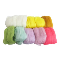 PLOMA 10G Fancy Yarn 100% Australian Merino Wool Soft Dyed Woolen Needle Felting Custom 8-15cm Short Fiber