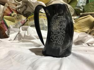 Chope à bière en corne de buffle/vache véritable, design moderne en Inde, fabricant en gros de chopes royales - Product Image 6